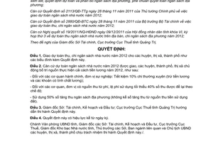 Quyết định 35/2011/QĐ-UBND giao dự toán thu chi ngân sách nhà nước năm 2012