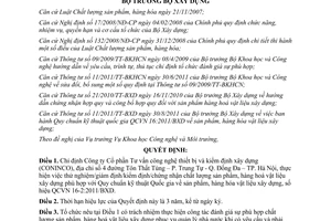 Quyết định 1065/QĐ-BXD chỉ định tổ chức đánh giá sự phù hợp