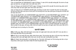 Quyết định 2392/QĐ-BTNMT bổ sung kế hoạch và dự toán chi ngân sách nhà nước