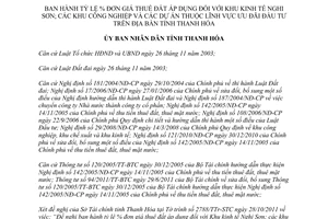 Quyết định 4295/2011/QĐ-UBND tỷ lệ % đơn giá thuê đất áp dụng Khu kinh tế