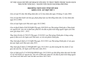 Nghị quyết 29/2011/NQ-HĐND chỉ tiêu Ngân sách Nhà nước 2012 Nguồn ngân sách địa phương Yên Bái