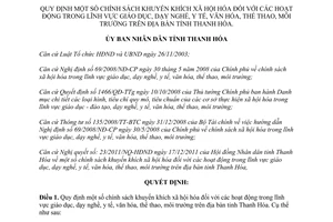 Quyết định 4294/2011/QĐ-UBND chính sách khuyến khích xã hội hóa giáo dục y tế văn hóa Thanh Hóa