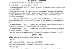 Quyết định 666/QĐ-UBND năm 2011 thành lập Quỹ Bảo vệ môi trường tỉnh Bình Định