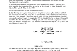 Thông báo hiệu lực chấm dứt hiệu lực Hiệp định hợp tác y tế