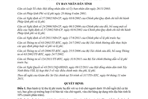Quyết định 49/2011/QĐ-UBND  tỷ lệ thu lệ phí trước bạ xe ô tô chở người