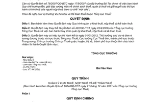 Quyết định 1864/QĐ-TCT Quy trình quản lý khai thuế, nộp thuế