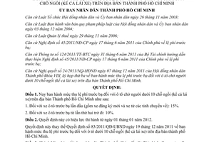 Quyết định 84/2011/QĐ-UBND mức thu lệ phí trước bạ ô tô chở người