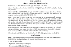 Quyết định 90/2011/QĐ-UBND thu phí tham quan Khu di tích Dinh Bảo Đại Lâm Đồng