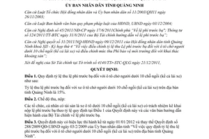 Quyết định số 4052/2011/QĐ-UBND tỷ lệ thu lệ phí trước bạ ô tô Quảng Ninh