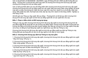 Thông tư 38/2011/TT-BLĐTBXH chương trình khung trình độ trung cấp