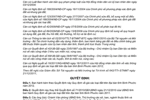 Quyết định 67/2011/QĐ-UBND giá đất trên địa bàn tỉnh Bình Phước năm 2012