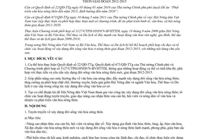 Kế hoạch 960/KHPH-HNDVN-BVHTTDL  xây dựng đời sống văn hóa ở nông thôn