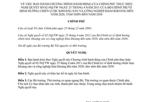 Nghị quyết 103/NQ-CP Chương trình hành động thực hiện Nghị quyết 02--NQ/TW