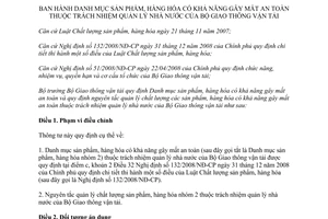 Thông tư 63/2011/TT-BGTVT danh mục sản phẩm hàng hóa có khả năng gây mất an toàn