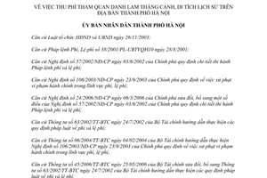 Quyết định 43/2011/QĐ-UBND thu phí tham quan danh lam thắng cảnh, di tích lịc