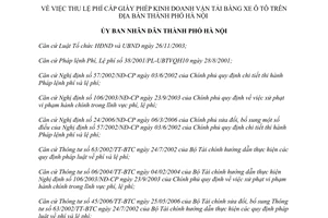 Quyết định 44/2011/QĐ-UBND thu lệ phí cấp giấy phép kinh doanh vận tải