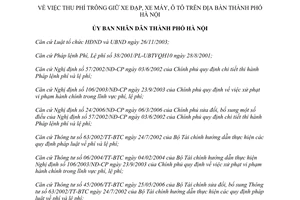 Quyết định 47/2011/QĐ-UBND thu phí trông giữ xe đạp, xe máy, ô tô