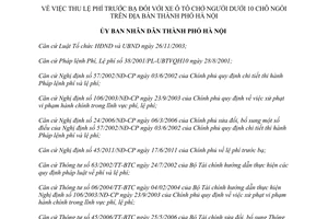 Quyết định 45/2011/QĐ-UBND thu lệ phí trước bạ xe ô tô chở người