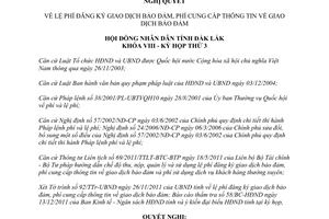 Nghị quyết 33/2011/NQ-HĐND lệ phí đăng ký giao dịch bảo đảm phí cung cấp thông