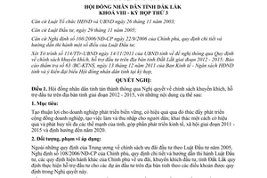 Nghị quyết 27/2011/NQ-HĐND chính sách khuyến khích hỗ trợ đầu tư