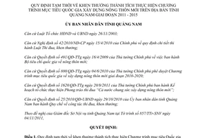 Quyết định 4267/QĐ-UBND 2011 khen thưởng mục tiêu Quốc gia xây dựng nông thôn mới Quảng Nam 2011 2015