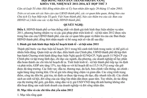 Nghị quyết 23/2011/NQ-HĐND về nhiệm vụ năm 2012 do Hội đồng nhân dân thành phố Đ