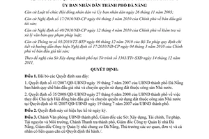 Quyết định 38/2011/QĐ-UBND bãi bỏ Quyết định 41/2007/QĐ-UBND và 35/2008/QĐ-UBND