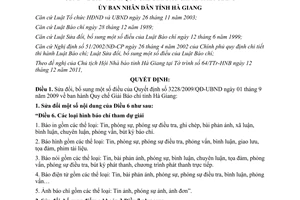 Quyết định 2889/2011/QĐ-UBND sửa đổi quy chế Giải Báo chí tỉnh Hà Giang