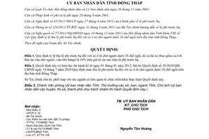 Quyết định 34/2011/QĐ-UBND tỷ lệ thu lệ phí trước bạ xe ô tô