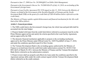 Circular No. 194/2011/TT-BTC guiding disbursement and financial mechanism