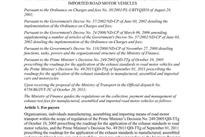 Circular No. 195/2011/TT-BTC guiding the regulations on the collection, payment