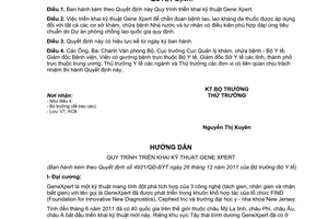 Quyết định 4921/QĐ-BYT năm 2011 hướng dẫn Quy trình triển khai kỹ thuật Gene