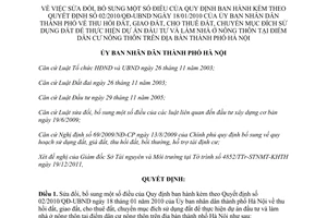 Quyết định 48/2011/QĐ-UBND sửa đổi Quyết định 02/2010/QĐ-UBND