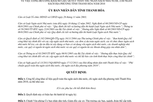 Quyết định 4357/2011/QĐ-UBND công khai số liệu quyết toán thu ngân sách nhà nước Thanh Hóa