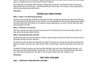 Thông tư 25/2011/TT-BTP thể thức, kỹ thuật trình bày văn bản quy phạm