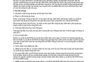 Hướng dẫn liên ngành 1154/SXD-NNPTNT-TNMT thực hiện Thông tư liên lịch 13/2011/