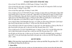 Quyết định 26/2011/QĐ-UBND Quy hoạch phát triển giáo dục và đào tạo