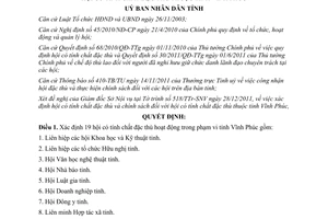 Quyết định 49/2011/QĐ-UBND chính sách hội có tính chất đặc thù Vĩnh Phúc