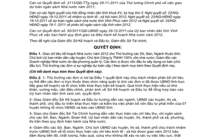 Quyết định 51/2011/QĐ-UBND giao chỉ tiêu kế hoạch Nhà nước 2012 Vĩnh Phúc