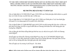 Quyết định 6575/QĐ-BGDĐT 2011 điều chỉnh Sổ tay hướng dẫn Quỹ Phúc lợi học sinh Quỹ Giáo dục