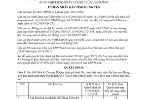 Quyết định 26/2011/QĐ-UBND sửa đổi Điều 4, Chương II, giá thuê đất, mặt đất