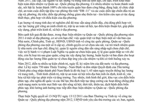 Chỉ thị 32/2011/CT-UBND nhiệm vụ quân sự quốc phòng địa phương năm 2012 Nam Định