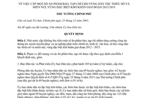 Quyết định 2472/QĐ-TTg cấp ấn phẩm báo, tạp chí cho vùng dân tộc