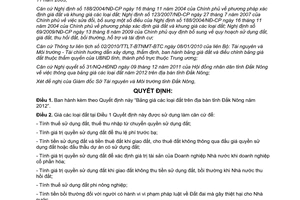 Quyết định 35/2011/QĐ-UBND quy định giá đất trên địa bàn tỉnh Đắk Nông do Ủy ban