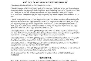 Quyết định số 2907/QĐ-UBND 2011 Quy hoạch phát triển nhân lực Bình Phước 2011 2020