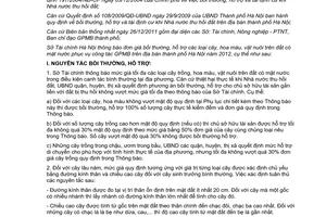 Thông báo 6323/STC-BG đơn giá bồi thường hỗ trợ cây hoa màu vật nuôi trên đất