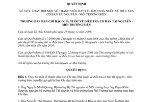 Quyết định 147/QĐ-BCĐNN thay đổi thành viên Ban Chỉ đạo Nhà nước