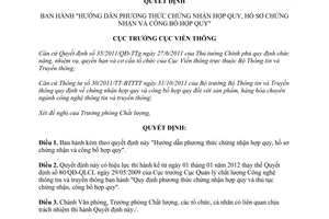 Quyết định 190/QĐ-CVT năm 2011 hướng dẫn phương thức chứng nhận hợp quy hồ sơ