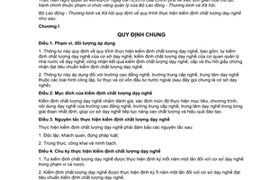 Thông tư 42/2011/TT-BLĐTBXH  kiểm định chất lượng dạy nghề