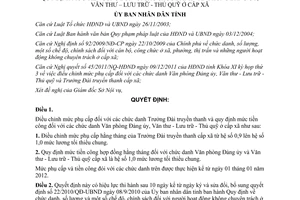 Quyết định 50/2011/QĐ-UBND điều chỉnh mức phụ cấp Trưởng Đài truyền thanh